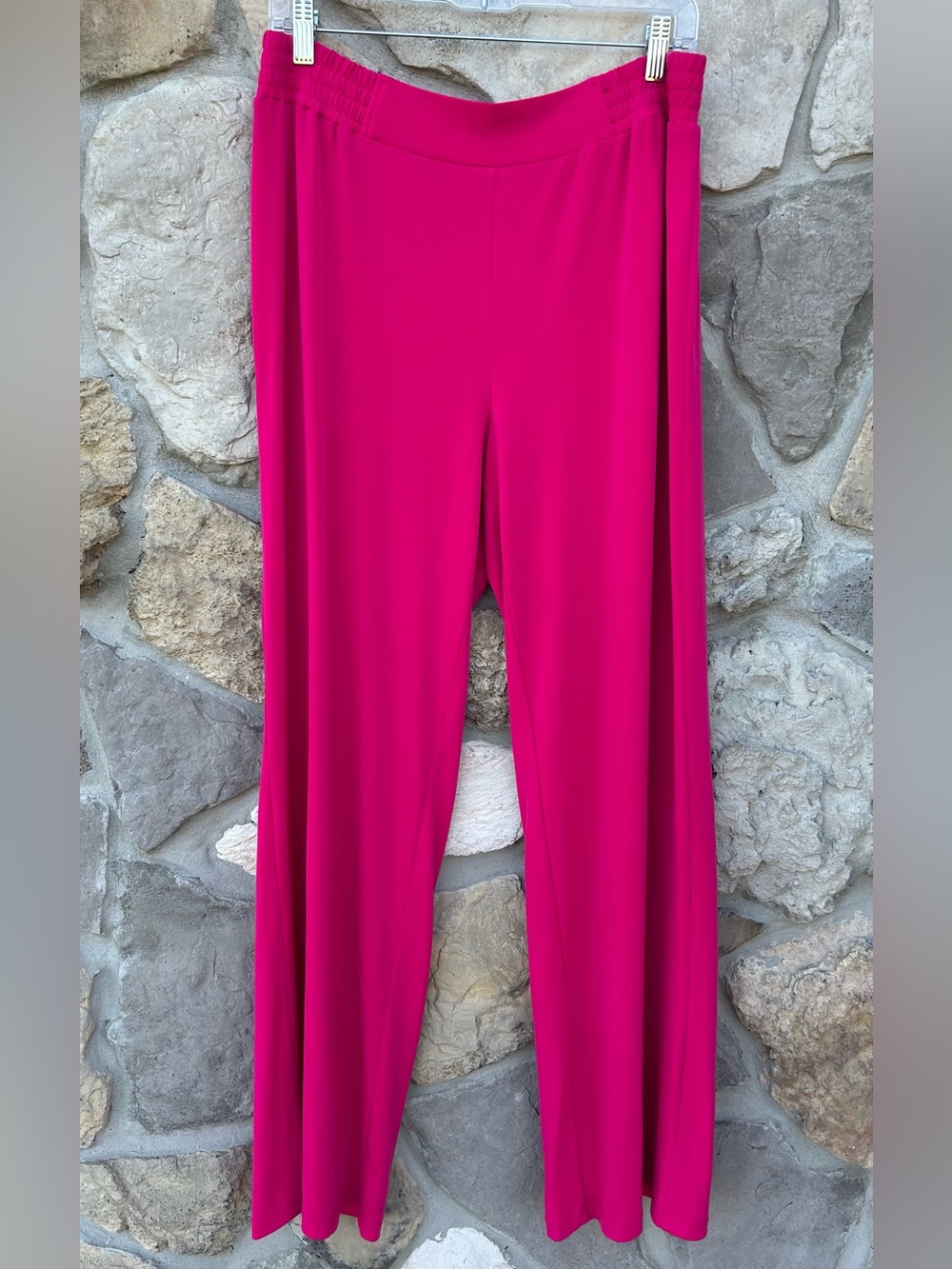 Susan Graver Liquid Knit Pull On Pants Size M Pink Full Length Stretchy Casual